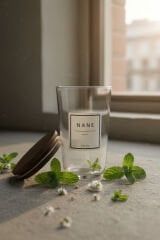 Motto Plus - 6'lı Tulip Ağacı Vakum Kapaklı Etiketli Cam Saklama Kabı Baharatlık Seti 400 ml