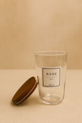 Motto Plus - 6'lı Tulip Ağacı Vakum Kapaklı Etiketli Cam Saklama Kabı Baharatlık Seti 400 ml