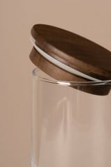 Terra - 6'lı Tulip Ağacı Vakum Kapaklı Etiket Hediyeli Cam Saklama Kabı Baharatlık Seti 365 ml