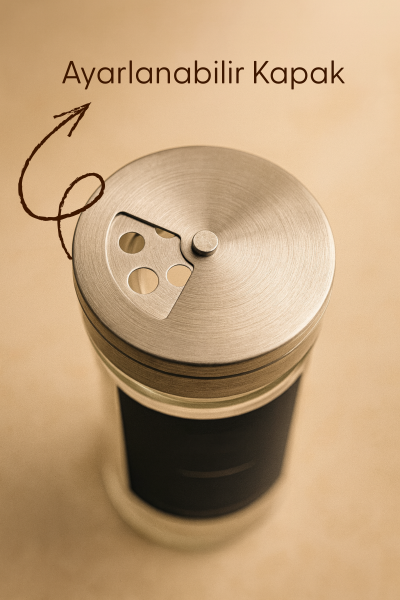 Portland - Metal Kapaklı 12'li Cam Baharat Seti 80 ml Etiket Hediyeli