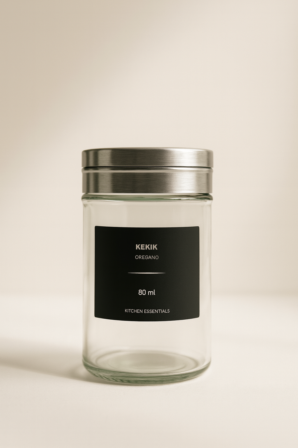 Portland - Metal Kapaklı 12'li Cam Baharat Seti 80 ml Etiket Hediyeli