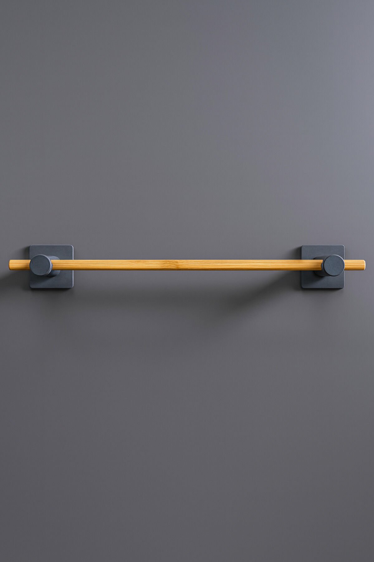 Kendiliğinden Yapışkanlı Bambu Havlu Tutacağı 50 cm Gri