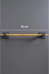 Kendiliğinden Yapışkanlı Bambu Havlu Tutacağı 50 cm Gri