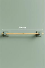 Kendiliğinden Yapışkanlı Bambu Havlu Tutacağı 50 cm Yeşil