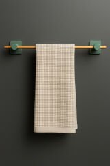 Kendiliğinden Yapışkanlı Bambu Havlu Tutacağı 50 cm Yeşil