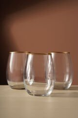 Venice 3'lü Su Bardağı Altın Rim 350 cc