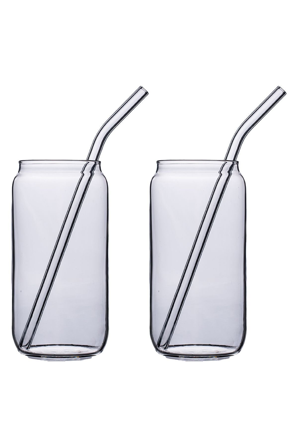 Fizzy 2'li Pipetli Colabox Isıya Dayanıklı Borosilikat Cam Kokteyl ve Meşrubat Bardak 420CC