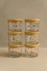 Vetro - 6'lı Bambu Kapaklı Cam Kahvaltılık Kase 220 cc Puantiyeli