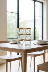 Vetro - 6'lı Bambu Kapaklı Cam Kahvaltılık Kase 220 cc Puantiyeli