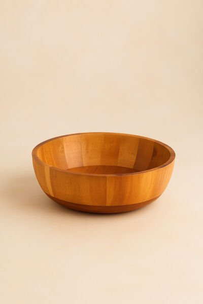 Akasya Doğal Ahşap Derin Kase | Salata, Sunum ve Servis Kasesi