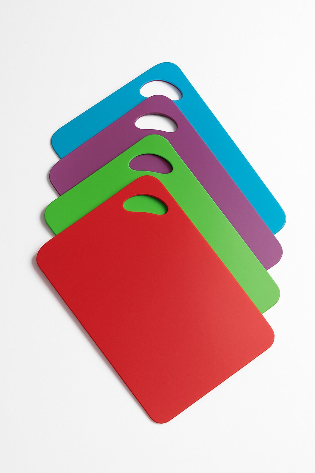 Tallin - 4'lü Renkli Plastik Kesme Tahtası Seti | 29x19 cm Hijyenik ve Pratik Kullanım