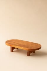 Akasya Ahşap Ayaklı Sunum ve Kesim Panosu 33x15,5 cm Doğal Servis Tahtası Küçük