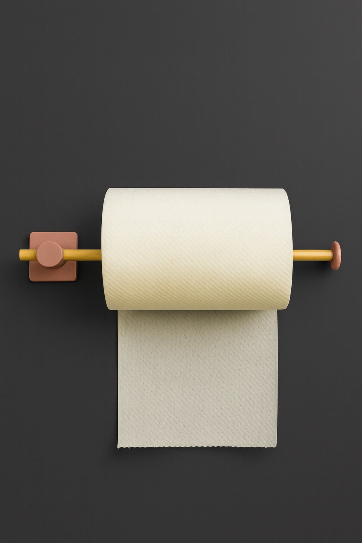 Kendiliğinden Yapışkanlı Bambu Rulo Kağıt Havluluk Tutacağı Pembe 35 cm