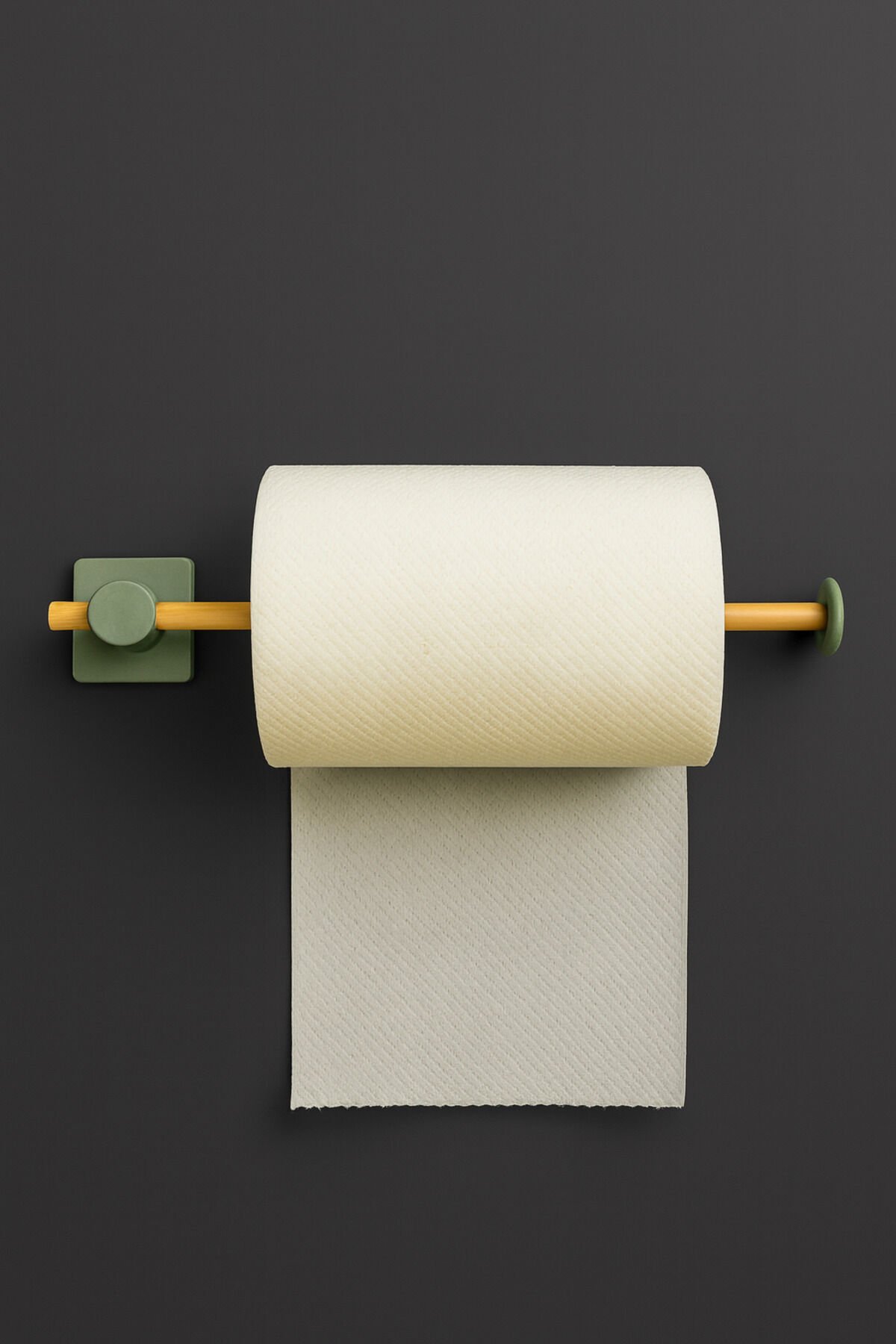 Kendiliğinden Yapışkanlı Bambu Rulo Kağıt Havluluk Tutacağı Yeşil 35 cm