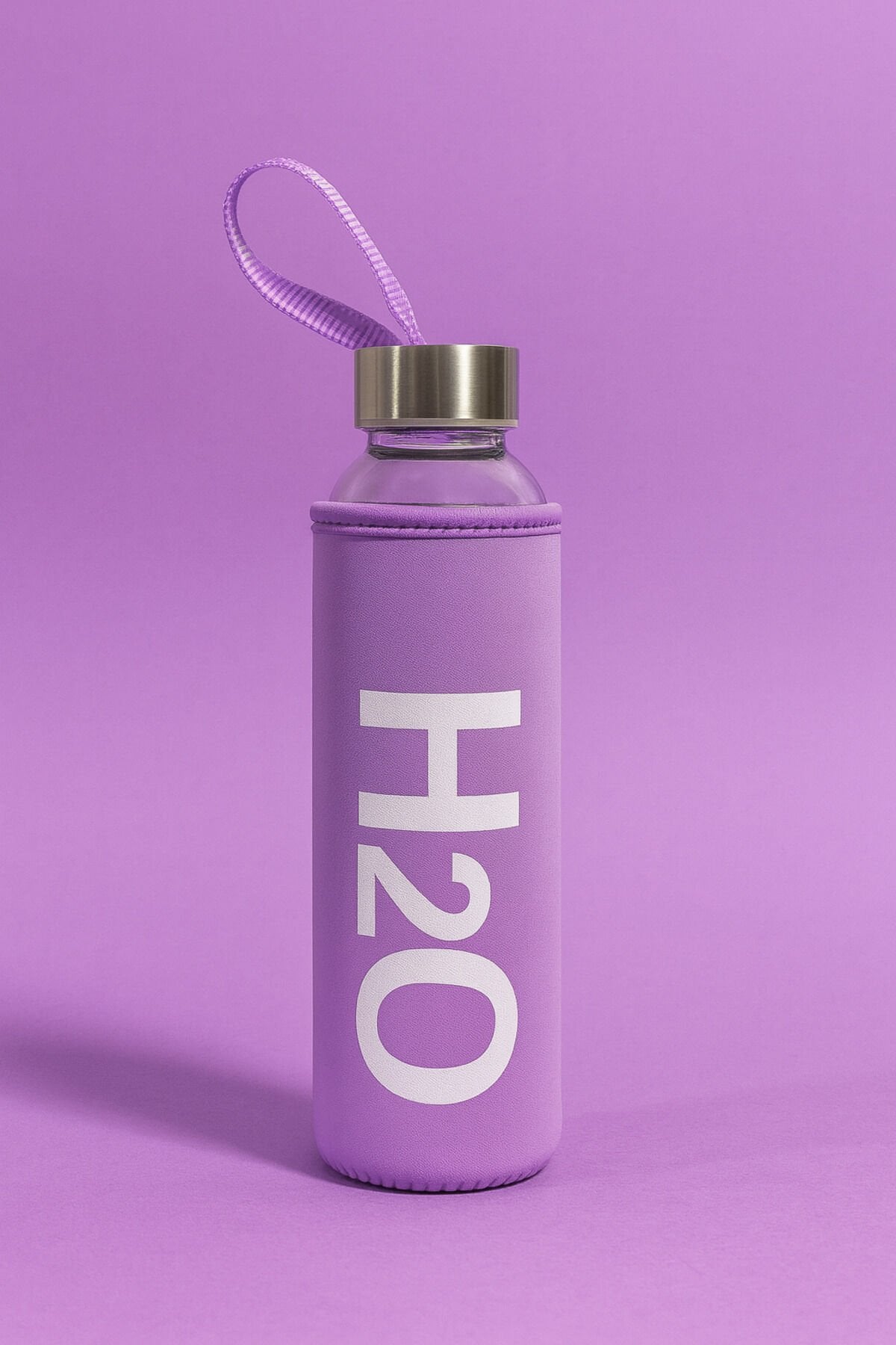 Bez Kılıflı Cam Matara 500 Ml Mor