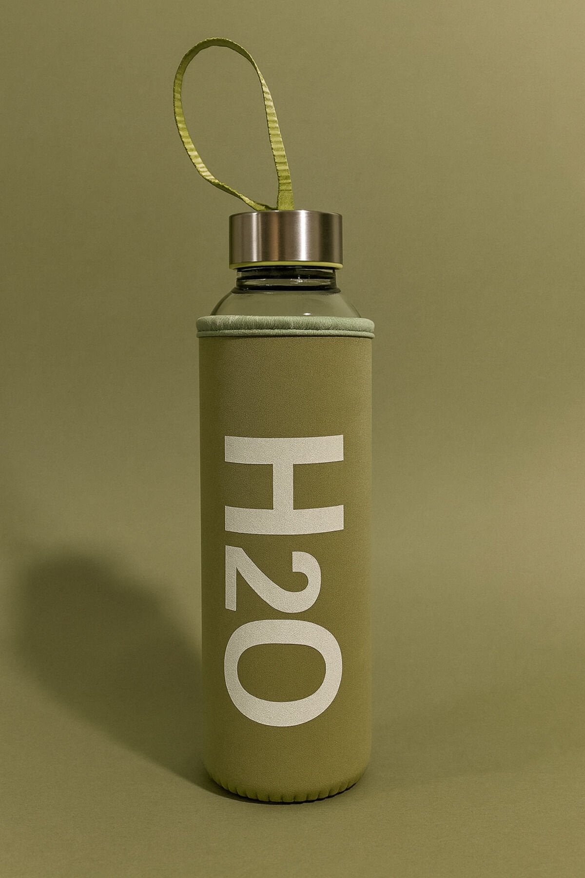 Bez Kılıflı Cam Matara 500 Ml Yeşil