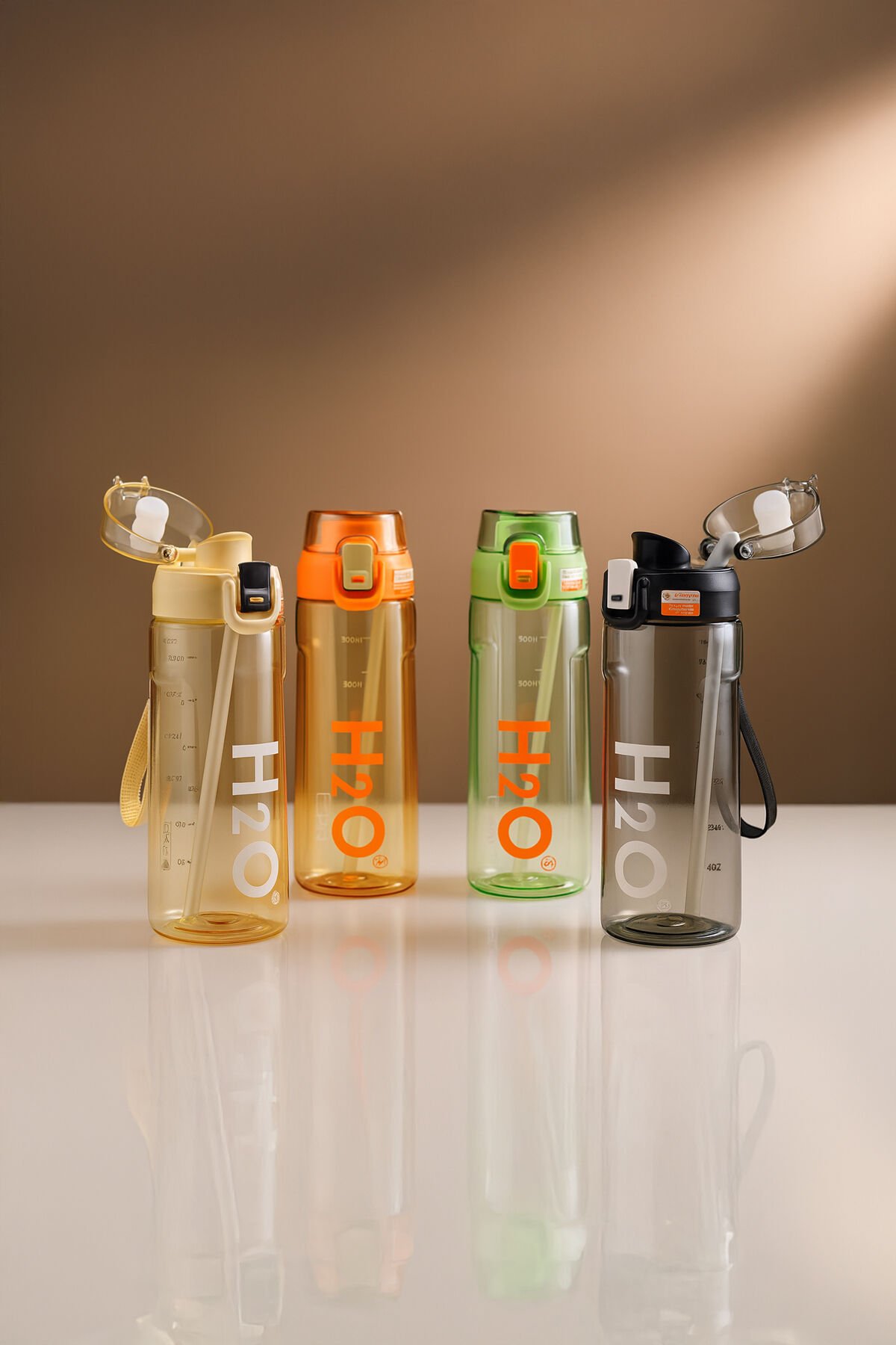 H2O Tritan Matara 750 ml BPA’sız, Darbeye Dayanıklı, Sızdırmaz Kapaklı Suluk Siyah