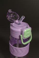 H2O - Kilitli Kapaklı Tritan Suluk 1000 ml BPA İçermez, Sızdırmaz, Dayanıklı Spor ve Günlük Matara Lila