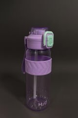 H2O - Kilitli Kapaklı Tritan Suluk 1000 ml BPA İçermez, Sızdırmaz, Dayanıklı Spor ve Günlük Matara Lila