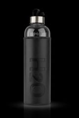 H2O Deri Kılıflı Cam Matara Siyah 1000 ml