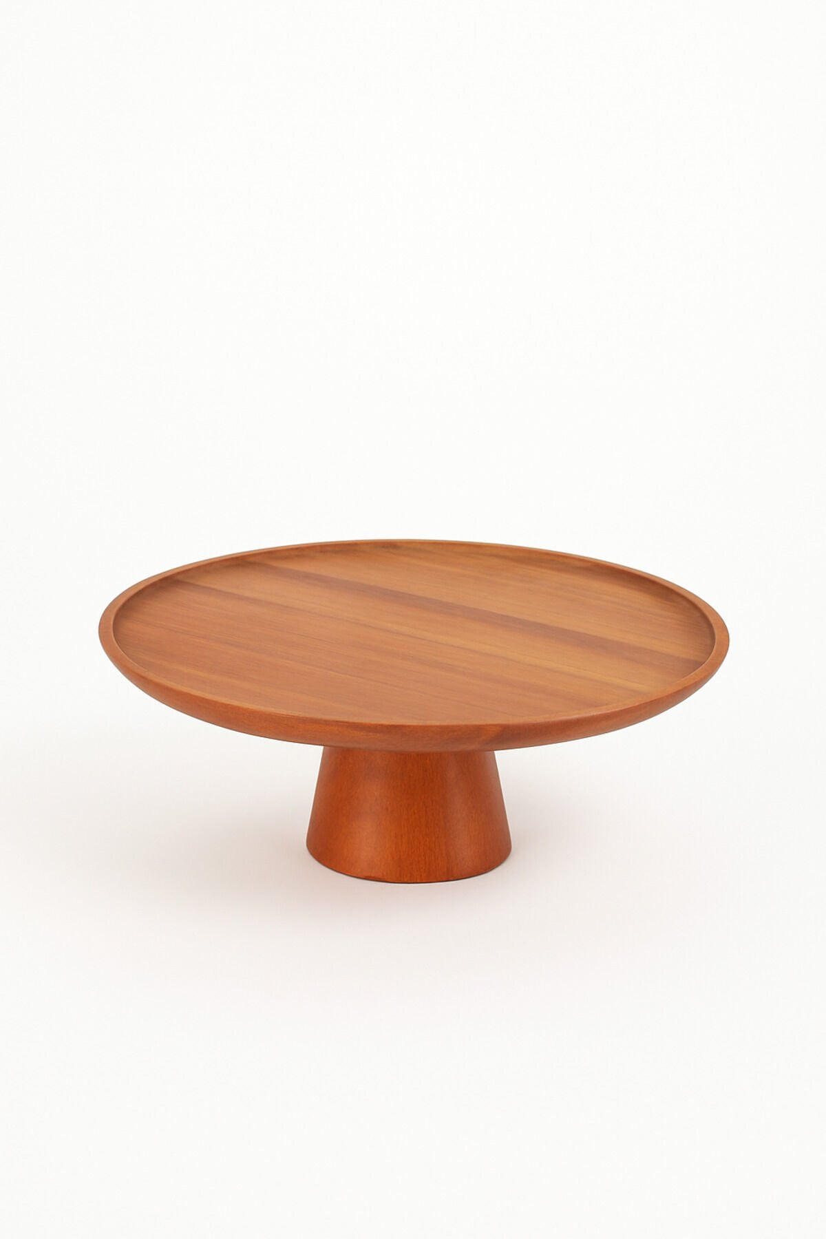 Tohana Akasya Ahşap Ayaklı Sunum Tabağı 30 cm Doğal Servis ve Pasta Sunum Standı