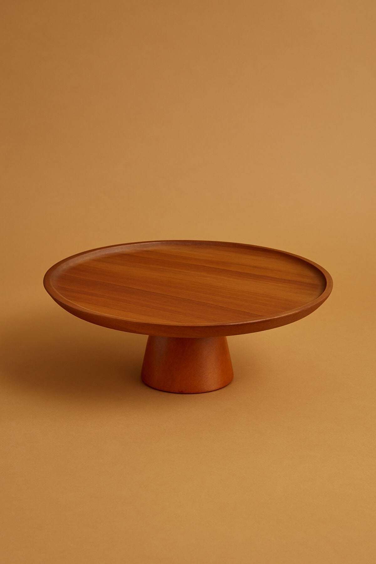 Tohana Akasya Ahşap Ayaklı Sunum Tabağı 30 cm Doğal Servis ve Pasta Sunum Standı