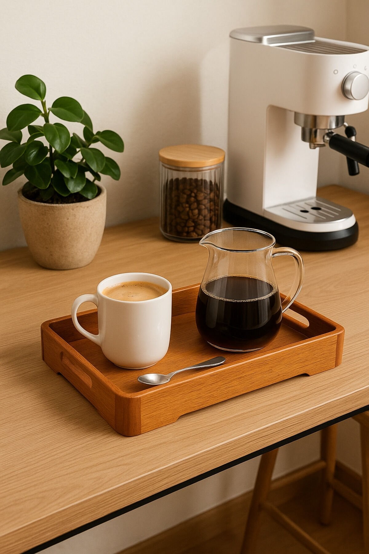 Akasya Ahşap Servis Tepsisi Küçük Boy – 33x22x4,7 cm Doğal Ahşap Sunum Tepsisi