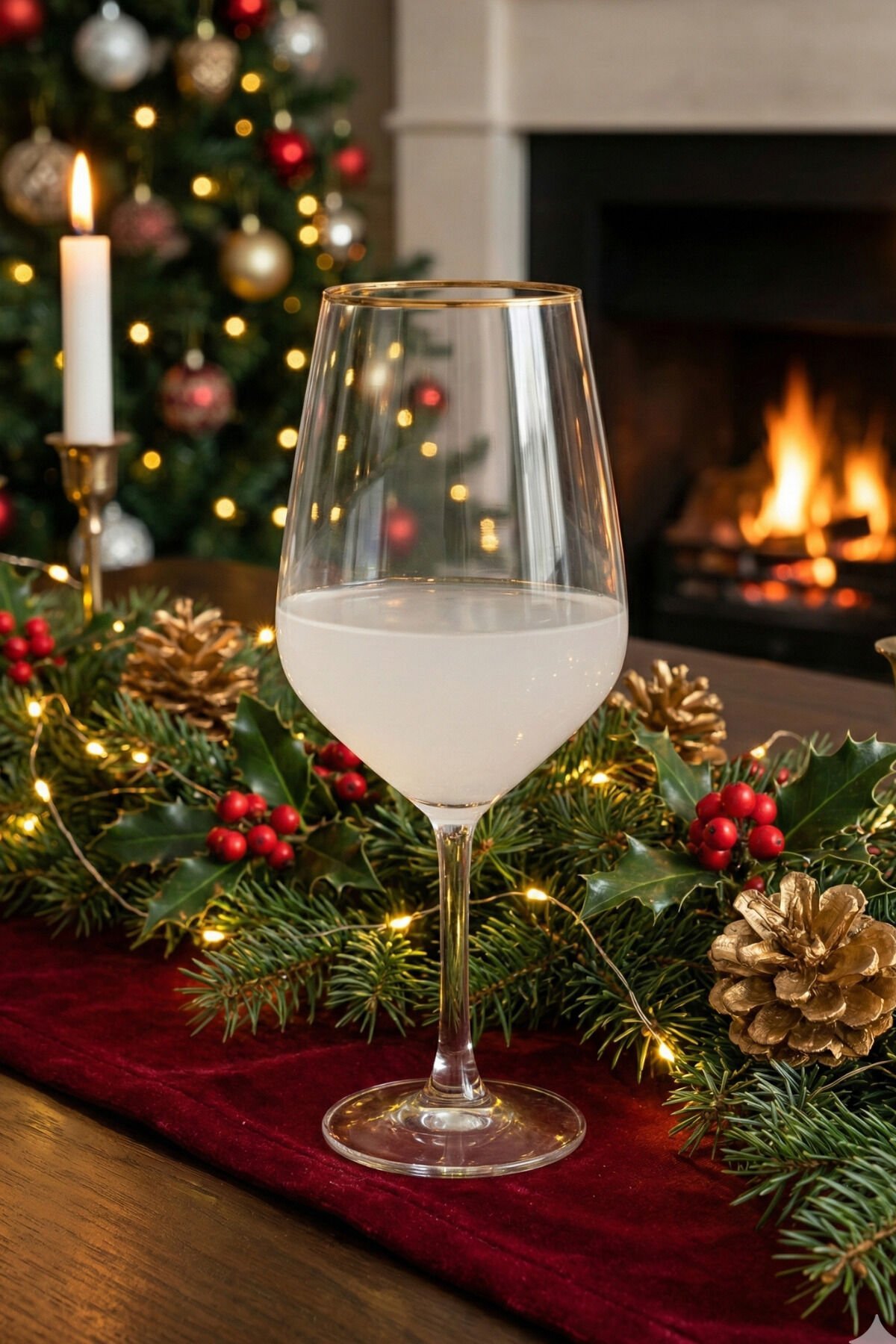 Flora - 4'lü Su Kadehi Seti 490 cc Gold Rim