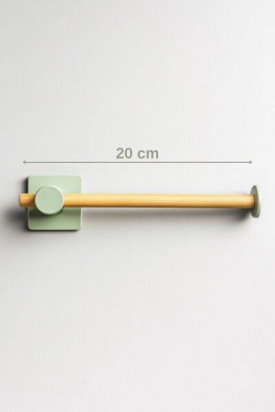 Kendiliğinden Yapışkanlı Bambu Tuvalet Kağıdı Tutucu Yeşil 20 cm