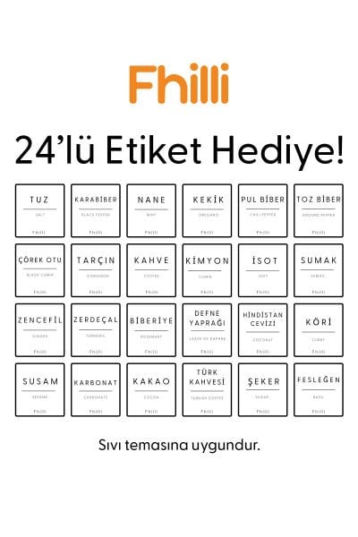 Motto - 12'li Tulip Ağacı Vakum Kapaklı Etiket Hediyeli Cam Saklama Kabı Baharatlık Seti 315 ml
