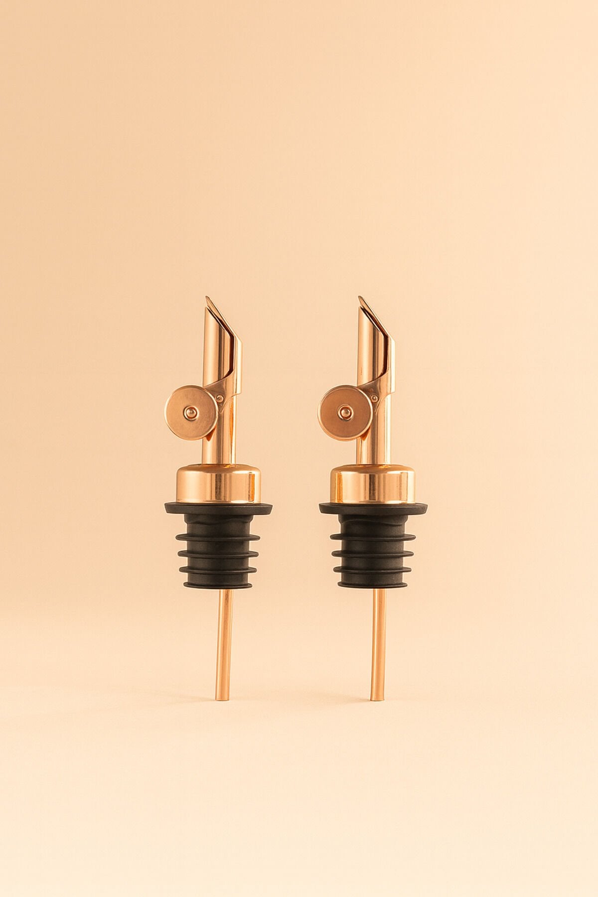 2'li Otomatik Paslanmaz Çelik Yağdanlık Ve Şişe Ucu Servis Aparatı Damlatmaz Tıpa Rose Gold