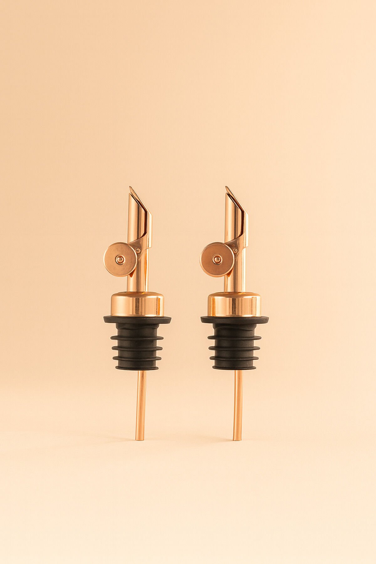 2'li Otomatik Paslanmaz Çelik Yağdanlık Ve Şişe Ucu Servis Aparatı Damlatmaz Tıpa Rose Gold