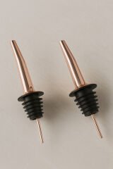 2'li Paslanmaz Çelik Yağdanlık Ve Şişe Ucu Servis Aparatı Damlatmaz Tıpa Rose Gold