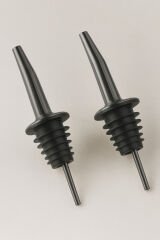 2'li Paslanmaz Çelik Yağdanlık Ve Şişe Ucu Servis Aparatı Damlatmaz Tıpa Antrasit