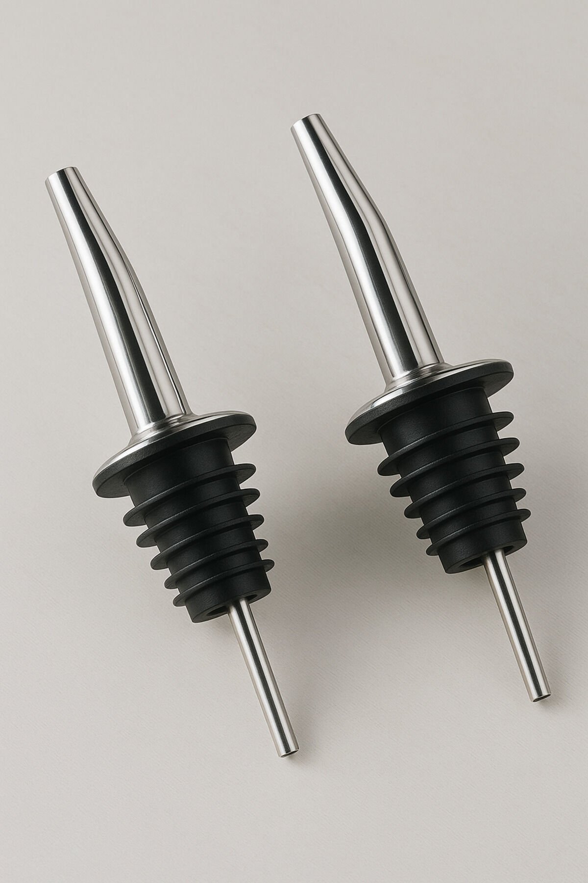 2'li Paslanmaz Çelik Yağdanlık Ve Şişe Ucu Servis Aparatı Damlatmaz Tıpa Gümüş