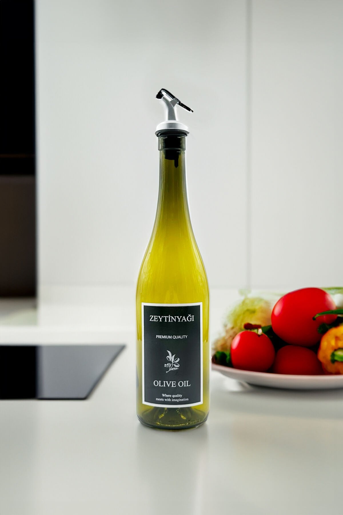 Amber Damlatmaz Kapaklı Zeytinyağı Şişesi Yağdanlık 750 cc