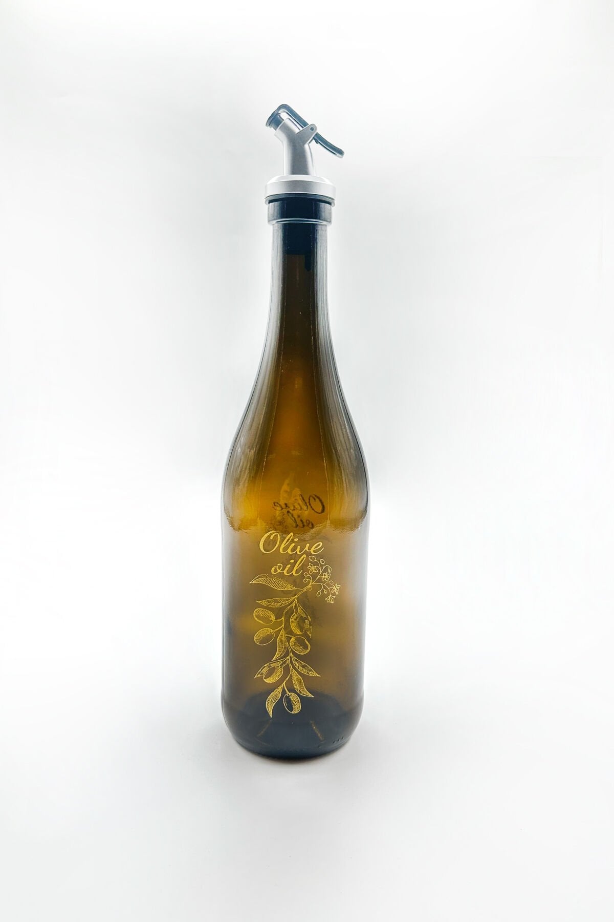 Amber Damlatmaz Kapaklı Zeytinyağı Şişesi Yağdanlık Füme 750 cc