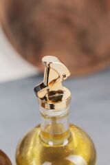 Moss 2'li Ahşap Stantlı Damlatmaz Zeytinyağı Sıvıyağ Şişesi Cam Yağdanlık Seti 500 ml