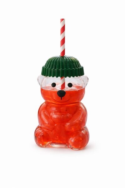 Barista Cam Soğuk İçecek Bardağı Sevimli Ayıcıklı Bearista Bardak 550 ml