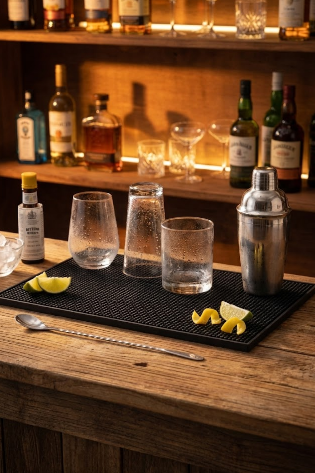 Mate - Bar Matı Silikon Kaydırmaz Bartender Servis Matı 30 x 59 cm