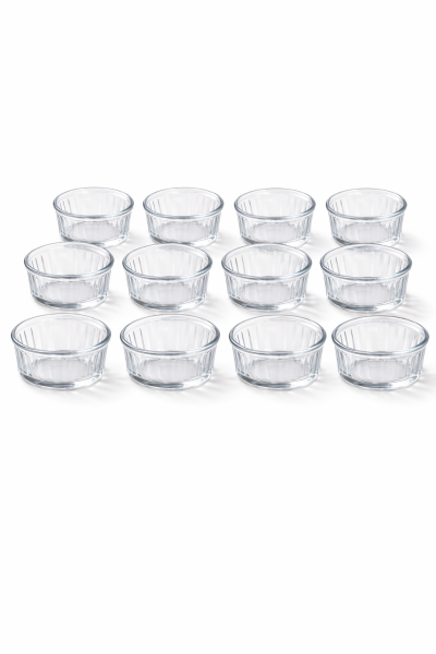 Pyrex 12'li Isıya Dayanıklı Bor Cam Kase Çizilmez Fırın Sufle Kabı 250 ml