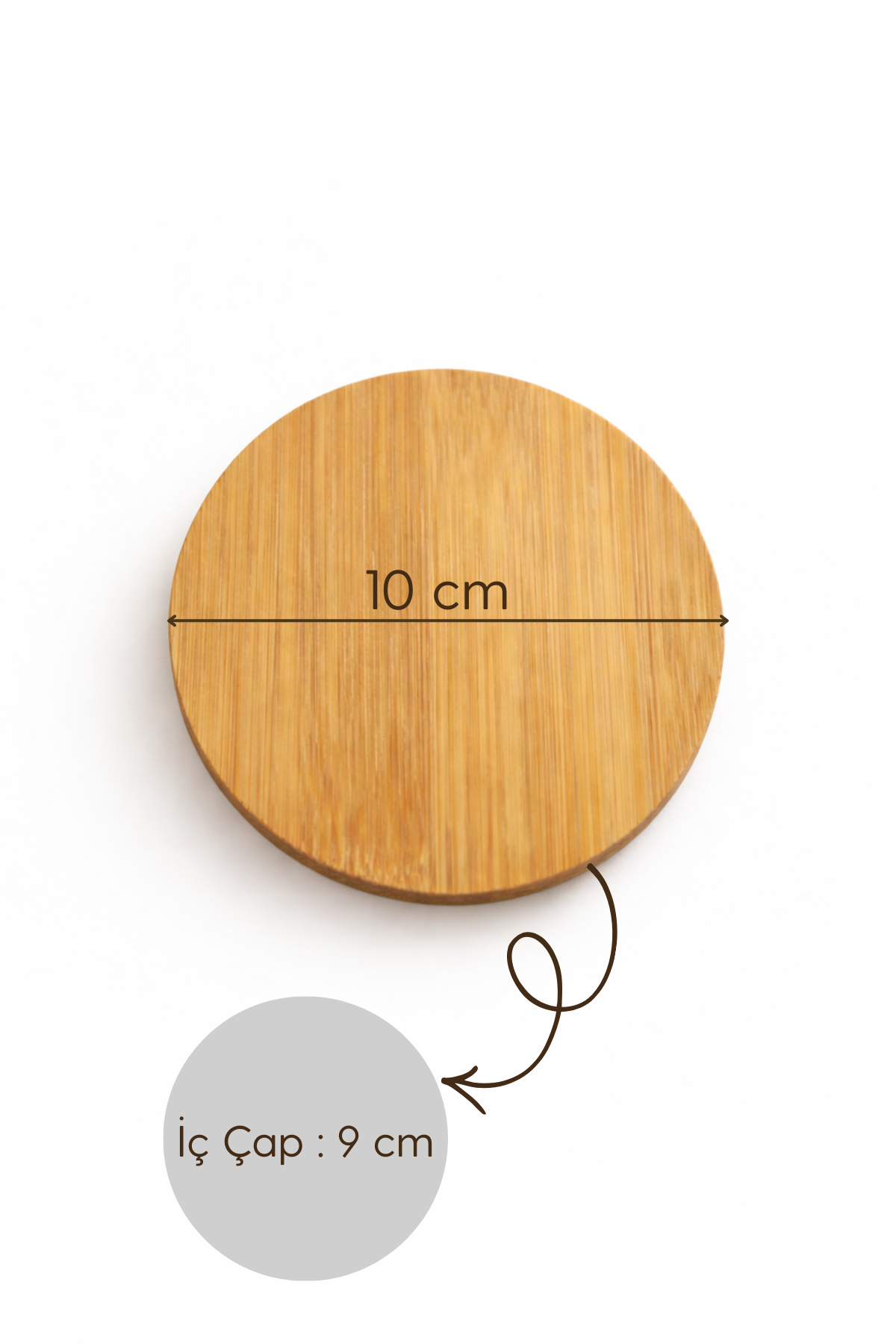 Milano - 10 cm 2'li Bambu Silikon Contalı Sızdırmaz Vakumlu Kavanoz Kapak