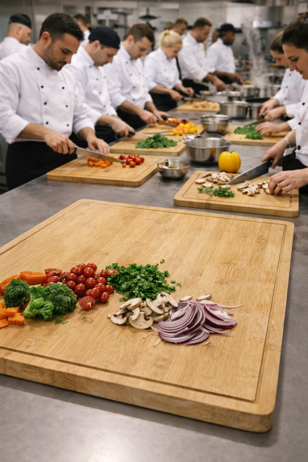 Major - Geniş Yüzeyli Doğal Bambu Kesme Tahtası Oluklu Et Sebze Doğrama Panosu Mega Boy 65 x 50 cm