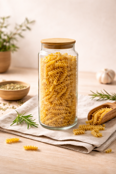 Fiona - 6'lı Vakumlu Bambu Kapaklı Büyük Boy 1400 ml Kavanoz Takımı