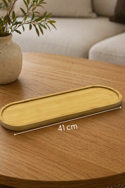 Queen - 4’lü Dikdörtgen Tepsili Bambu Kapaklı Vakumlu Saklama Kabı Çerezlik Kahvaltılık Set 260 ml