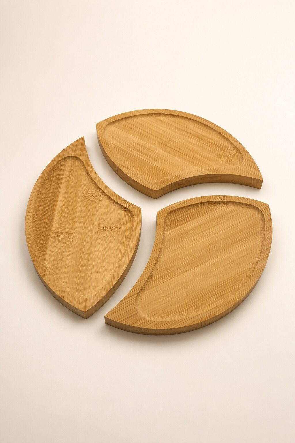 Circle - 3 Parça Bambu Çerezlik Sunumluk 21 cm