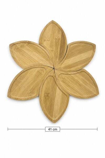Flower - 6 Parça Bambu Çerezlik Sunumluk 41 cm