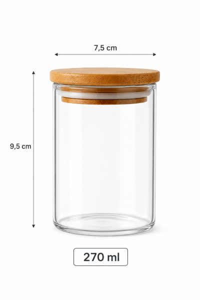 Nola – 12’li Bambu Kapaklı Borosilikat Baharatlık Seti 270 ml